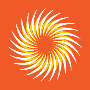 App icon: the sun mark on brand orange