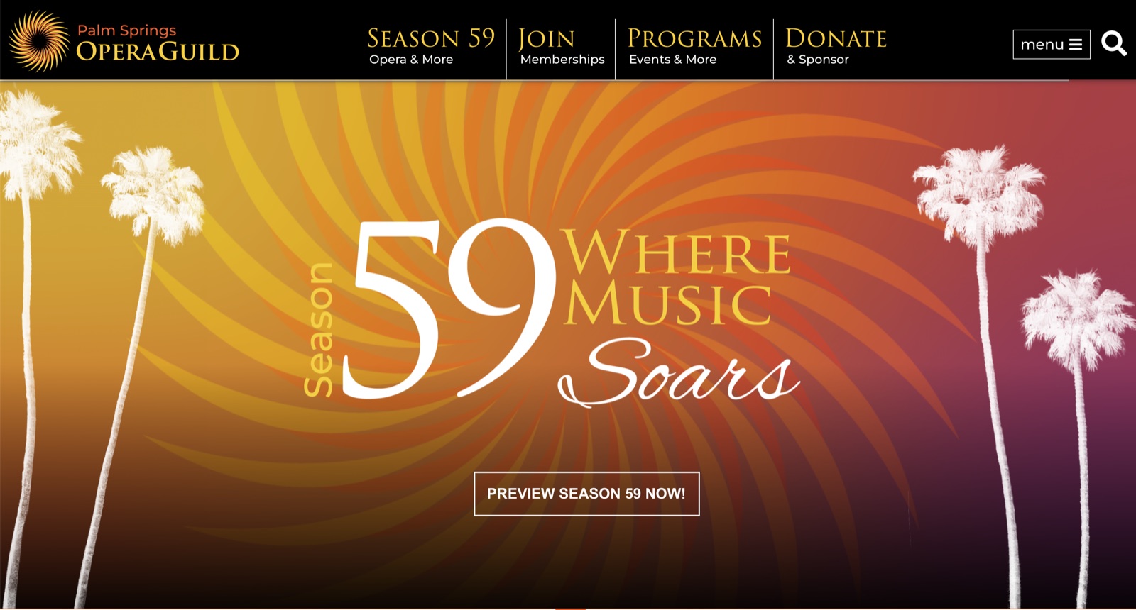 Homepage Season 59 landing state in the brand gradient.