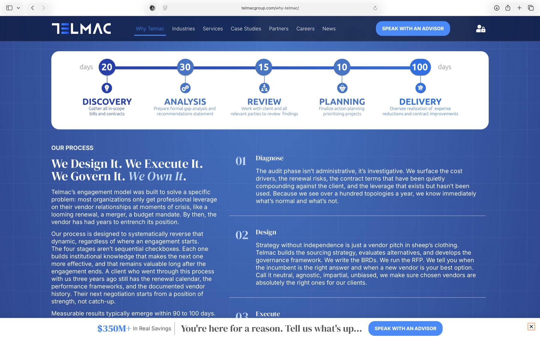 Telmac website, Why Telmac page